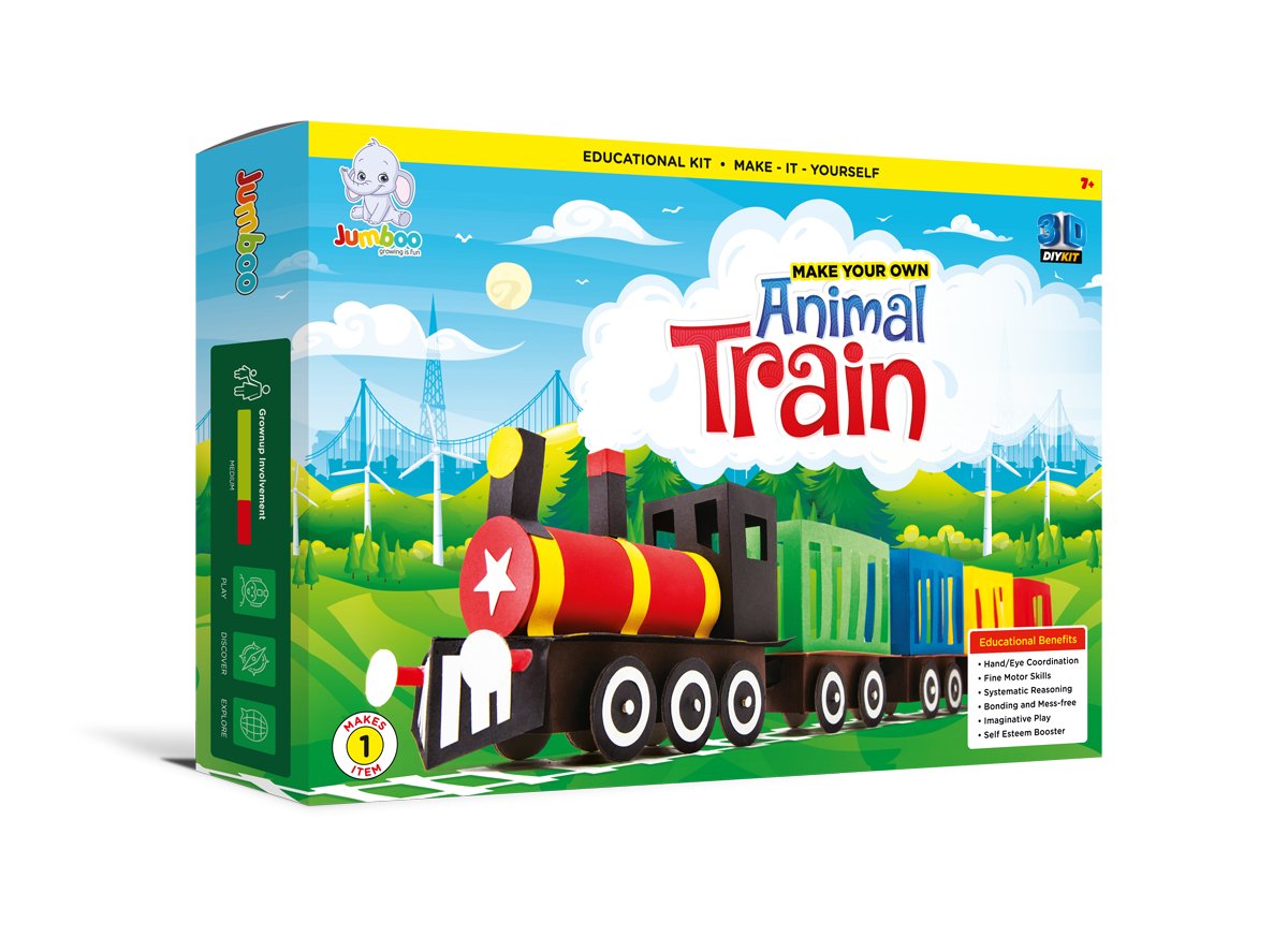 Jumboo Toys Kids DIY 3d Animal Train RRP £14.99 CLEARANCE XL £2.50 or 2 for £4